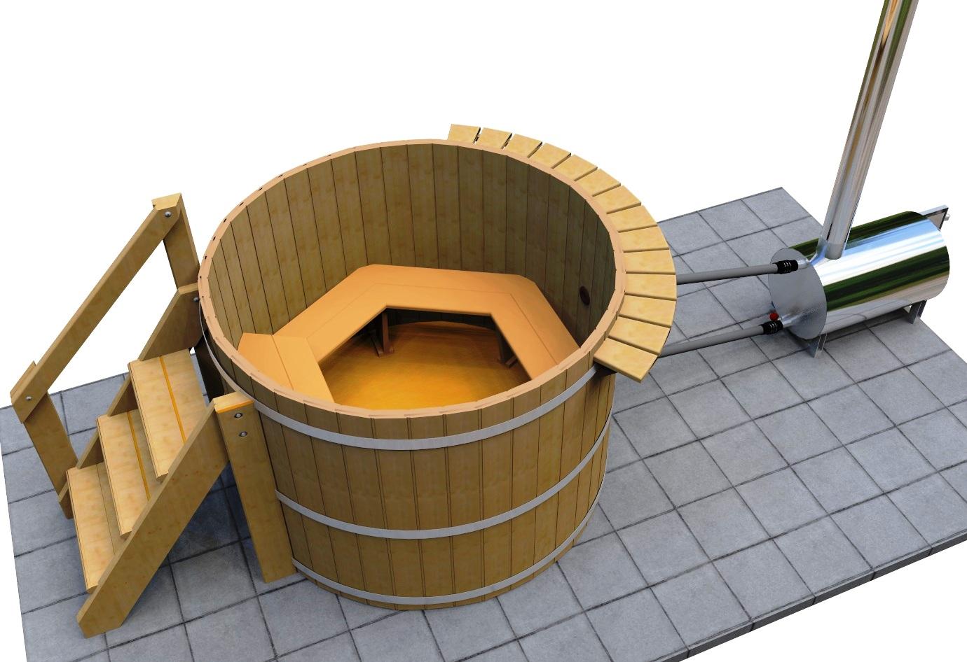 4 Person Wood Fired Hot Tub - Wood Water Stoves
