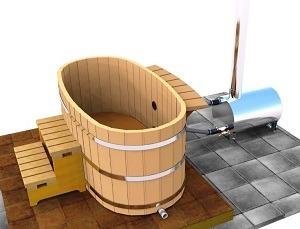 2 Person Wood Fired Ofuro Tub Oval
